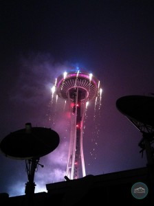 New Years Eve 2013-2014 in Seattle at the Space Needle Fireworks
