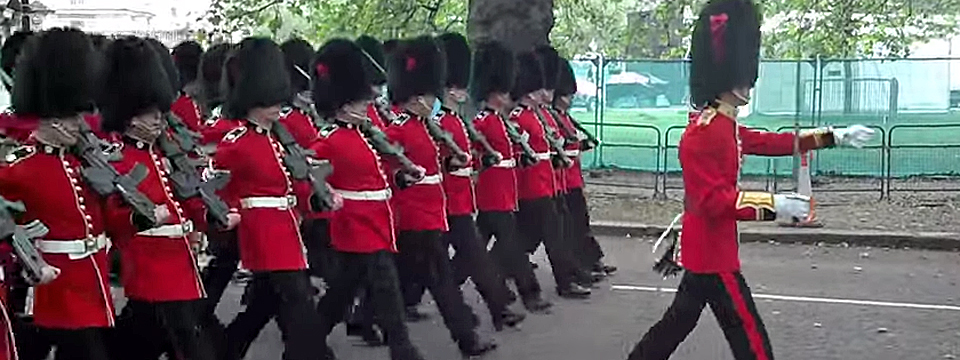 Queen's Guard Marching from Buckingham Palace