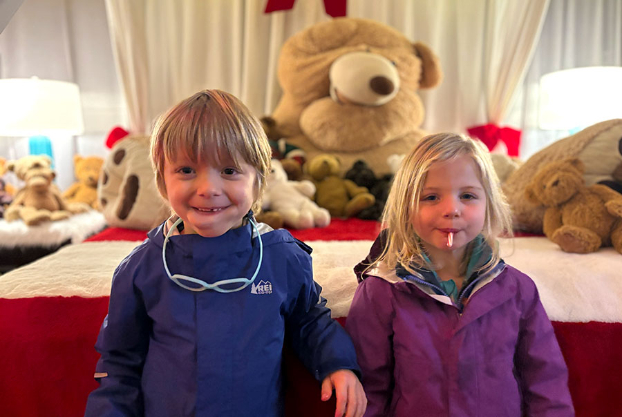 Kids at the Teddy Bear Suite in Seattle