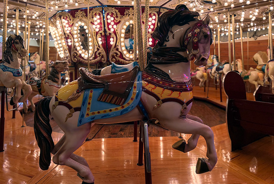 A horse at the Seattle waterfront carousel